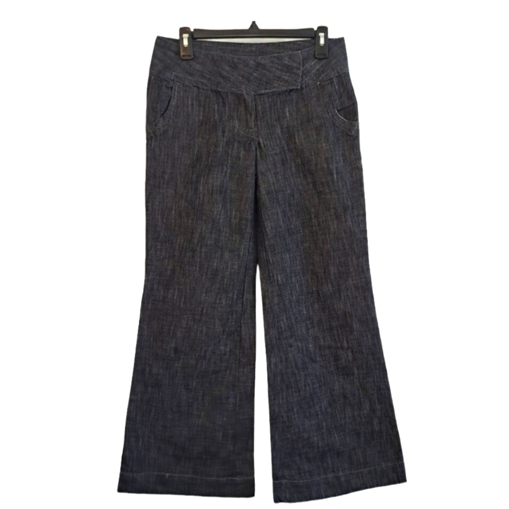 Personal Identity Dark Wash Wide Leg Trouser Hem Pants Size 5
